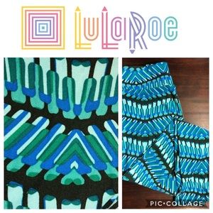 Lularoe One Size Blue Ocean Buttersoft Leggings